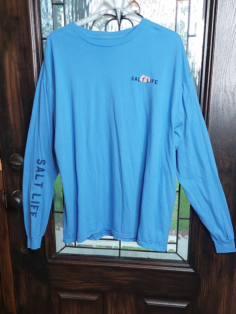 Salt Life Men's Long Sleeve Tee - Blue with Navy Logo XL